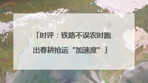 时评：铁路不误农时跑出春耕抢运“加速度”