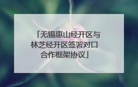 无锡惠山经开区与林芝经开区签署对口合作框架协议