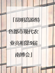 昆明高原特色都市现代农业亮相第9届南博会