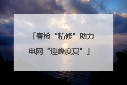 春检“精修”助力电网“迎峰度夏”