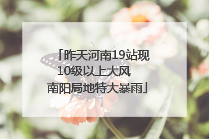 昨天河南19站现10级以上大风  南阳局地特大暴雨