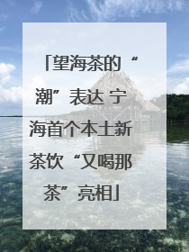 望海茶的“潮”表达 宁海首个本土新茶饮“又喝那茶”亮相