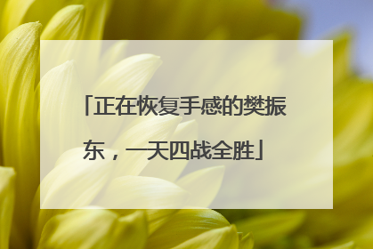 正在恢复手感的樊振东，一天四战全胜