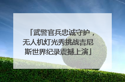 武警官兵忠诚守护，无人机灯光秀挑战吉尼斯世界纪录震撼上演