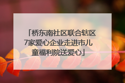 桥东南社区联合辖区7家爱心企业走进市儿童福利院送爱心