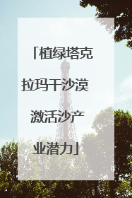 植绿塔克拉玛干沙漠 激活沙产业潜力