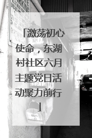 激荡初心使命，东湖村社区六月主题党日活动聚力前行