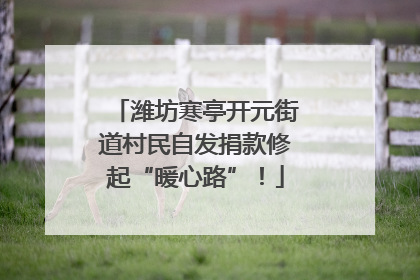 潍坊寒亭开元街道村民自发捐款修起“暖心路”！