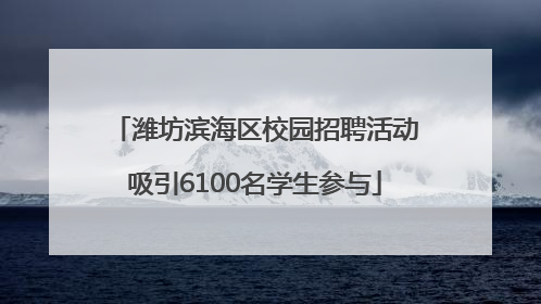 潍坊滨海区校园招聘活动吸引6100名学生参与