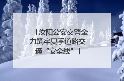 汝阳公安交警全力筑牢夏季道路交通“安全线”
