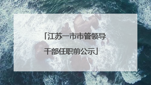 江苏一市市管领导干部任职前公示