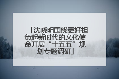 沈晓明围绕更好担负起新时代的文化使命开展“十五五”规划专题调研