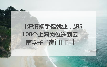 沪滇携手促就业，超5100个上海岗位送到云南学子“家门口”