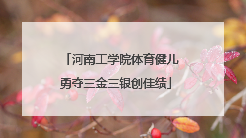 河南工学院体育健儿勇夺三金三银创佳绩