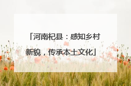 河南杞县：感知乡村新貌，传承本土文化