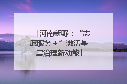 河南新野：“志愿服务＋”激活基层治理新动能