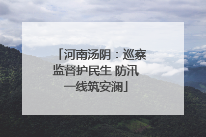 河南汤阴：巡察监督护民生 防汛一线筑安澜