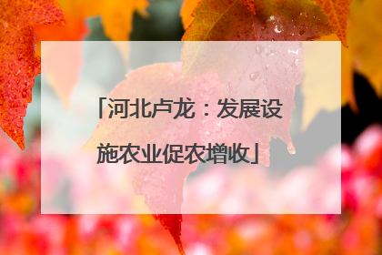 河北卢龙：发展设施农业促农增收