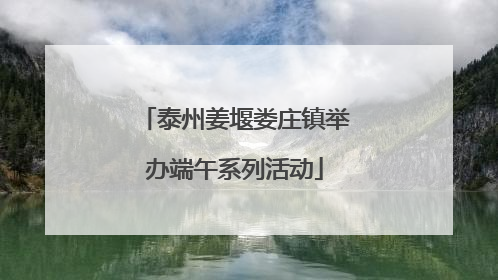 泰州姜堰娄庄镇举办端午系列活动