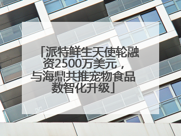 派特鲜生天使轮融资2500万美元，与海鼎共推宠物食品数智化升级
