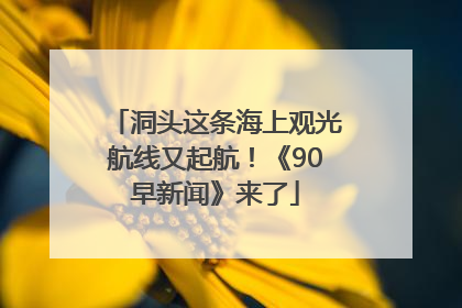 洞头这条海上观光航线又起航！《90早新闻》来了