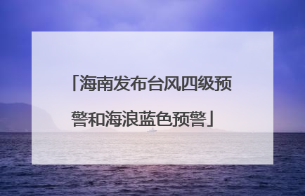 海南发布台风四级预警和海浪蓝色预警