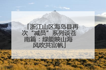 浙江山区海岛县再次“减员”系列谈苍南篇：绿能映山海 风吹共富帆