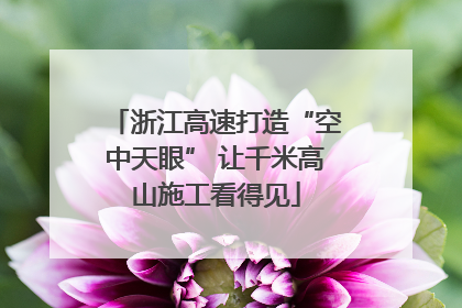 浙江高速打造“空中天眼” 让千米高山施工看得见