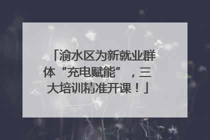渝水区为新就业群体“充电赋能”，三大培训精准开课！