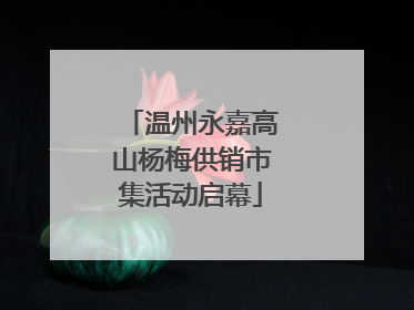 温州永嘉高山杨梅供销市集活动启幕