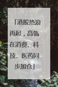 港股热浪再起，高瓴在消费、科技、医药同步加仓