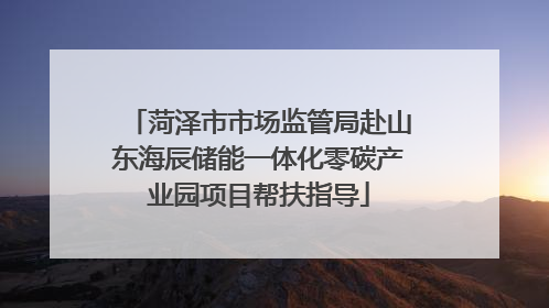 菏泽市市场监管局赴山东海辰储能一体化零碳产业园项目帮扶指导