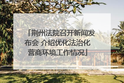 荆州法院召开新闻发布会 介绍优化法治化营商环境工作情况