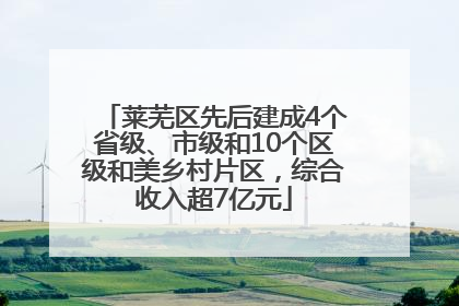 莱芜区先后建成4个省级、市级和10个区级和美乡村片区，综合收入超7亿元