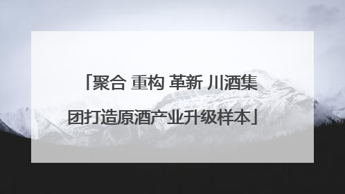 聚合 重构 革新 川酒集团打造原酒产业升级样本