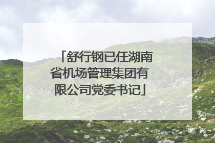 舒行钢已任湖南省机场管理集团有限公司党委书记