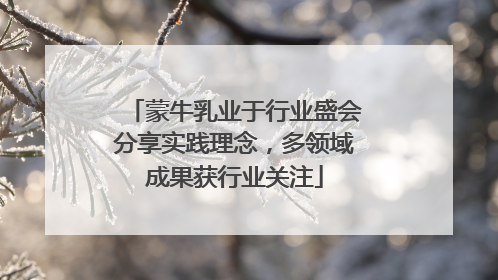 蒙牛乳业于行业盛会分享实践理念，多领域成果获行业关注