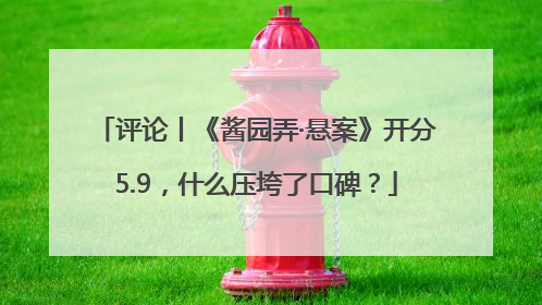 评论丨《酱园弄·悬案》开分5.9，什么压垮了口碑？