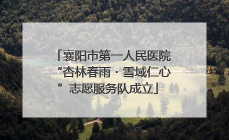 襄阳市第一人民医院“杏林春雨・雪域仁心”志愿服务队成立
