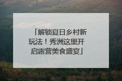 解锁夏日乡村新玩法！秀洲这里开启露营美食盛宴