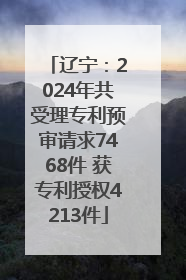 辽宁：2024年共受理专利预审请求7468件 获专利授权4213件