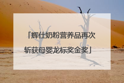 辉仕奶粉营养品再次斩获母婴龙标奖金奖