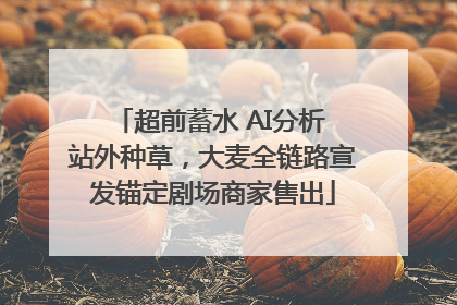 超前蓄水 AI分析 站外种草，大麦全链路宣发锚定剧场商家售出