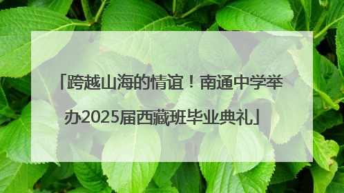 跨越山海的情谊！南通中学举办2025届西藏班毕业典礼