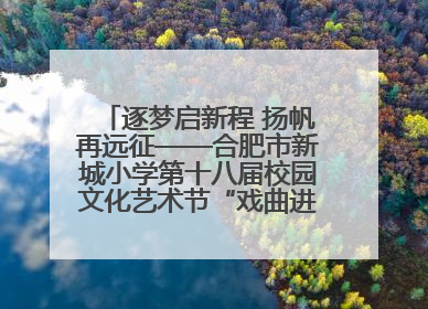逐梦启新程 扬帆再远征——合肥市新城小学第十八届校园文化艺术节“戏曲进校园专场演出”