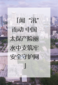 闻“汛”而动 中国太保产险丽水中支筑牢安全守护网