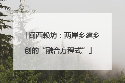 闽西赖坊：两岸乡建乡创的“融合方程式”