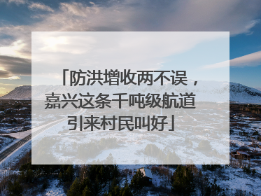 防洪增收两不误，嘉兴这条千吨级航道引来村民叫好