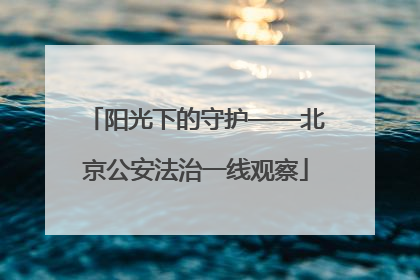 阳光下的守护——北京公安法治一线观察