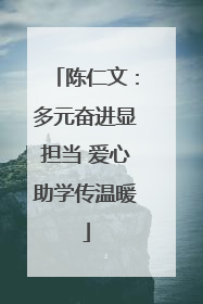 陈仁文：多元奋进显担当 爱心助学传温暖